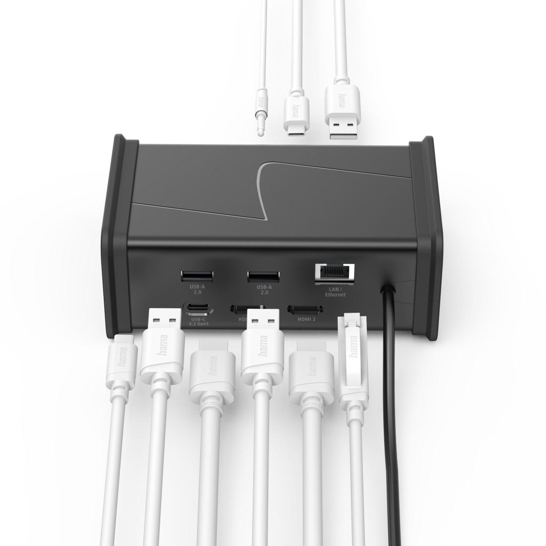 HAMA Докинг станция USB-C "Connect2Office Black", 9 порта, 2x HDMI™, USB-A, USB-C, LAN - Image 3