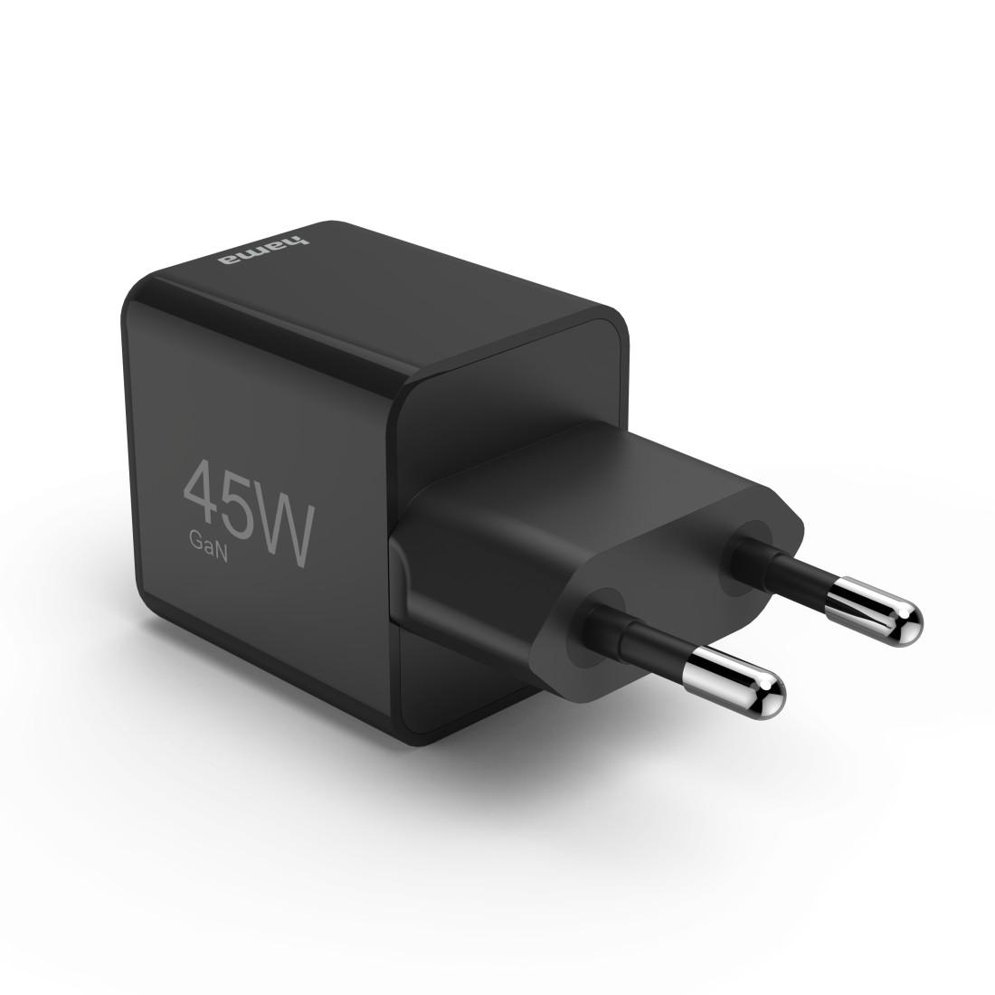 HAMA Бързо мини зарядно GaN, USB-C, PD, 45 W, черно - Image 3