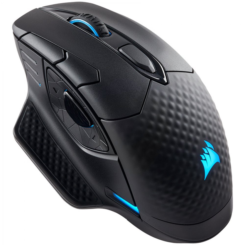 CORSAIR DARK CORE RGB PRO, Wireless FPS/MOBA with SLIPSTREAM, Black, Backlit RGB LED, 18000 DPI, Optical