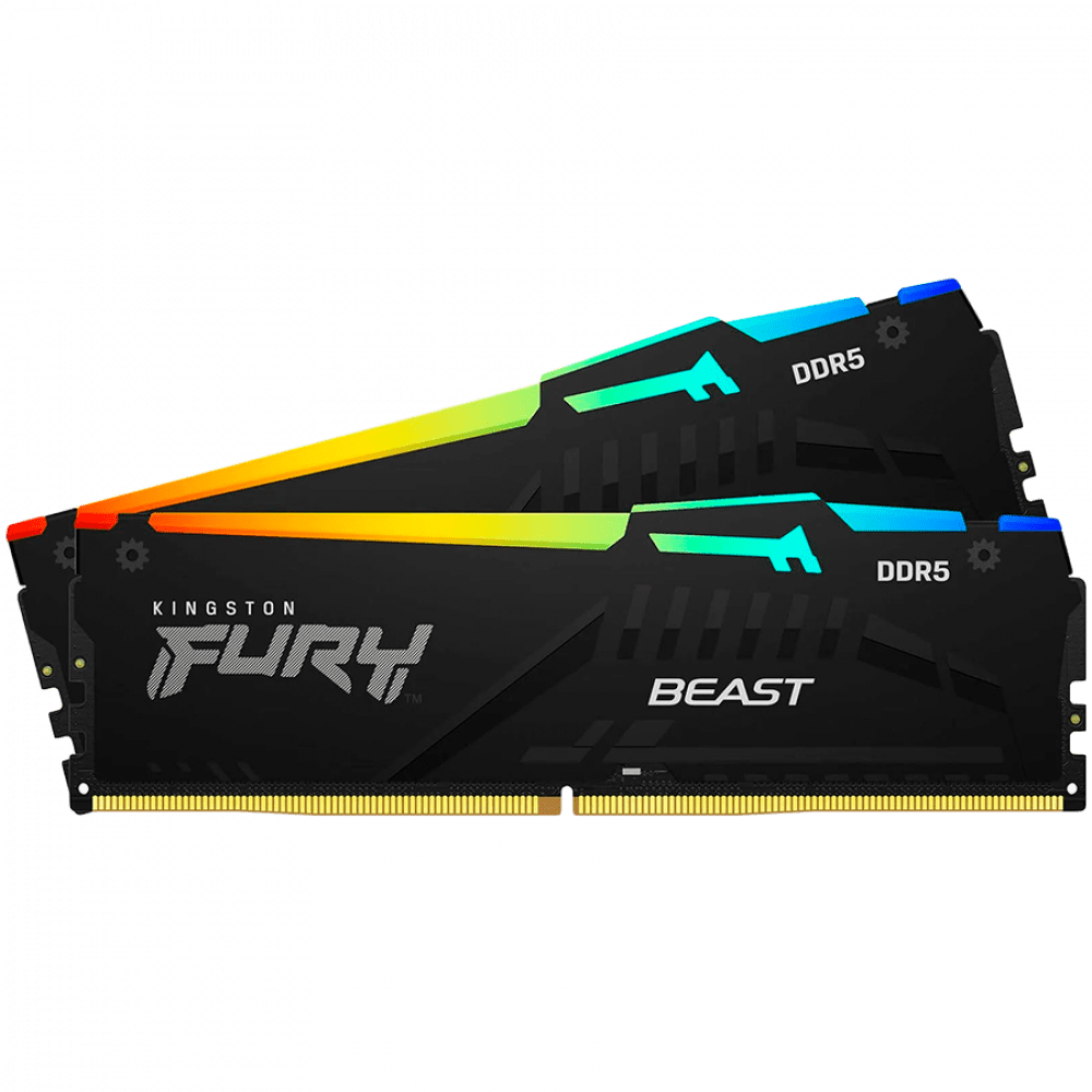Kingston DRAM 16GB 5200MT/s DDR5 CL40 DIMM (Kit of 2) FURY Beast RGB XMP