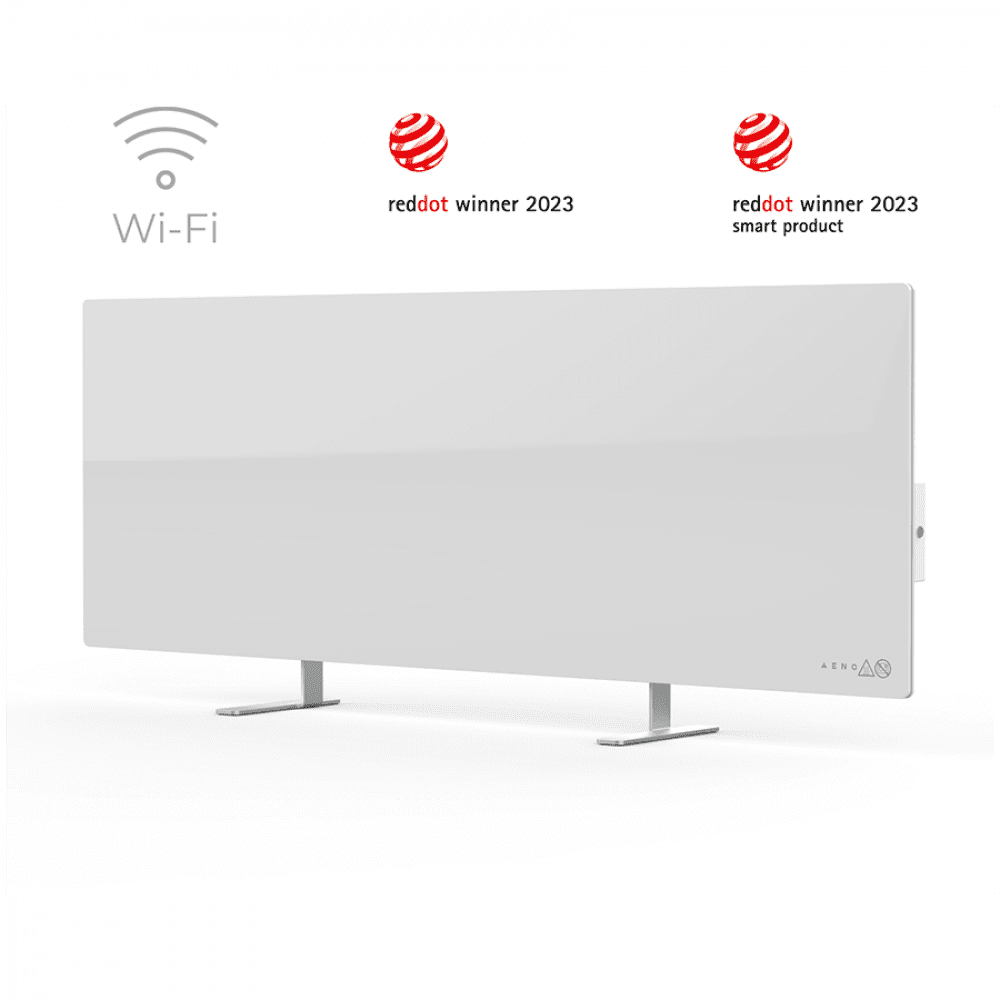 AENO Premium Eco Smart Heater, 700W, Tempered glass, Infrared+convection heating type, Plug type: Europe (E/F type), WHITE