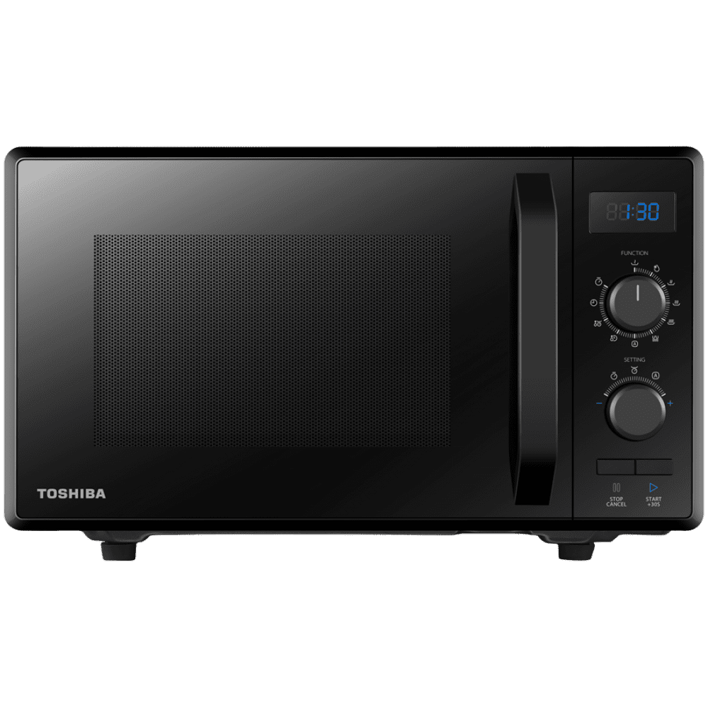 3-in-1 Microwave Oven with Grill and Combination Hob, 23 Litres, Rotating Plate with Storage, Timer, Built-in LED Lights, 900 W, Grill 1050 W, Pizza Programme, Black