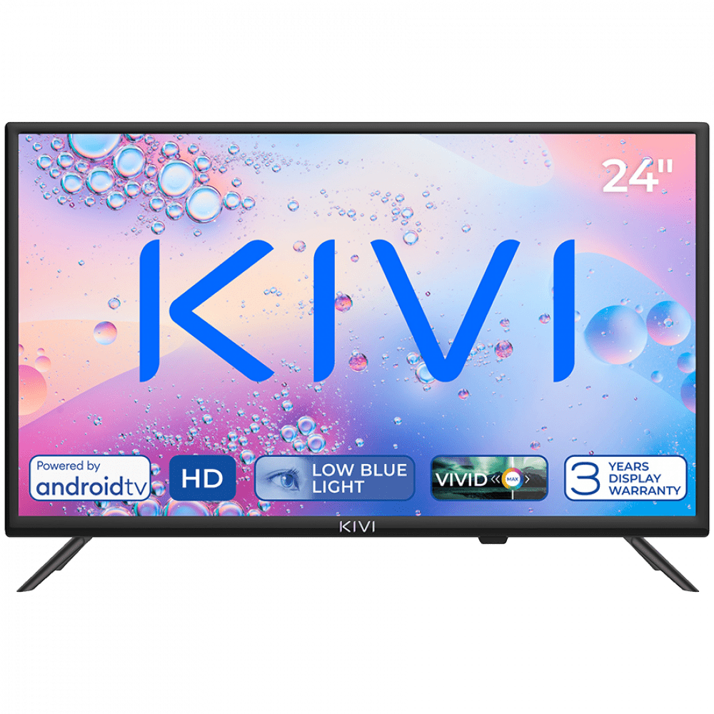 24", Black, HD Ready, Android TV 11, Black, 1366x768, 60 Hz, AV1, Sound 2x5W, 17 kWh/1000h, Energy E, WiFi5G, BT5.1, 3xHDMI, 2xUSB, 24 months