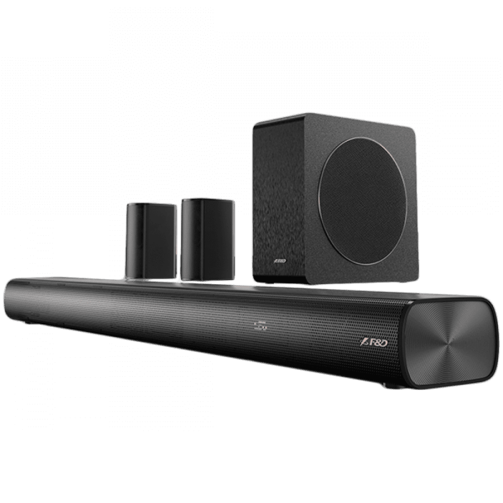 F&D HT-500DA 5.1 Wireless Soundbar, Atmos/Dolby, 190W (bar: 20W*4, Surround:15W*2: SW:80W), BT/AUX/HDMI(ARC)/USB/Optical/Coaxial, Touch buttons, black