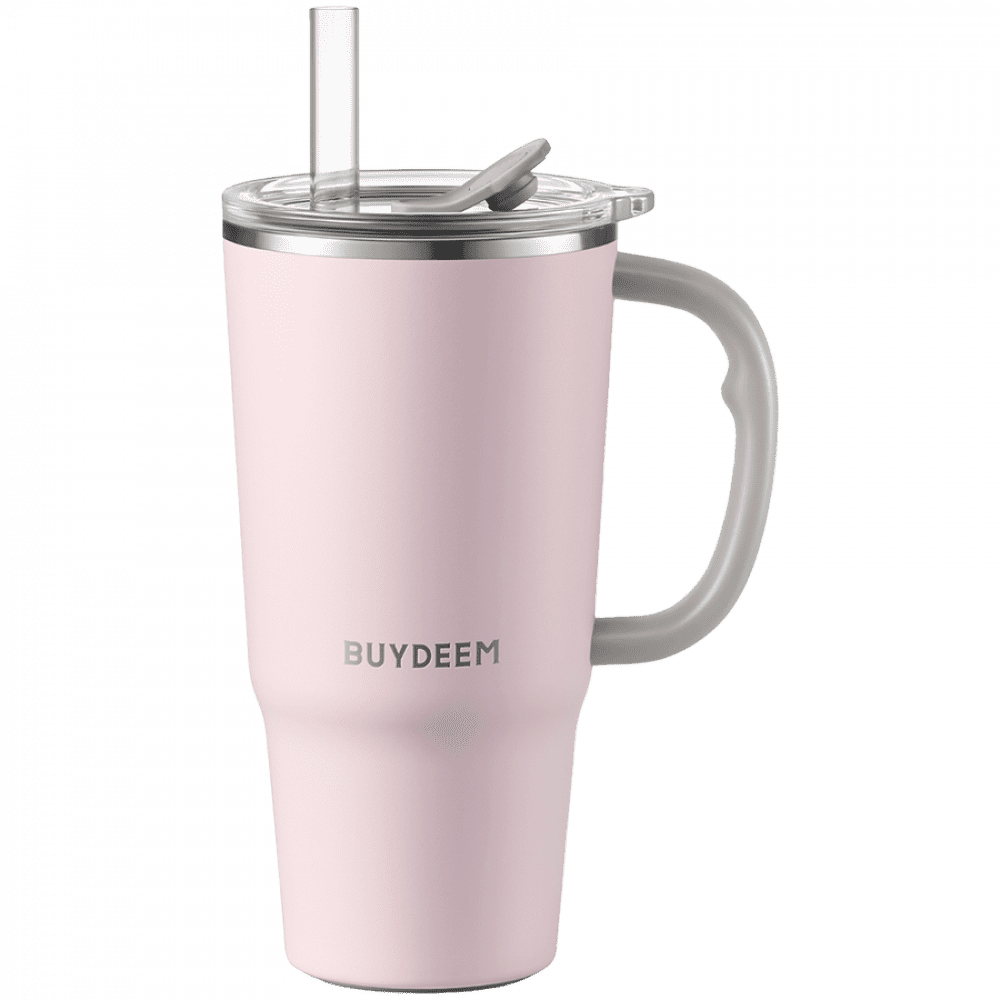 BUYDEEM Thermo Mug With Straw 700 ml, model DS57, color Pink