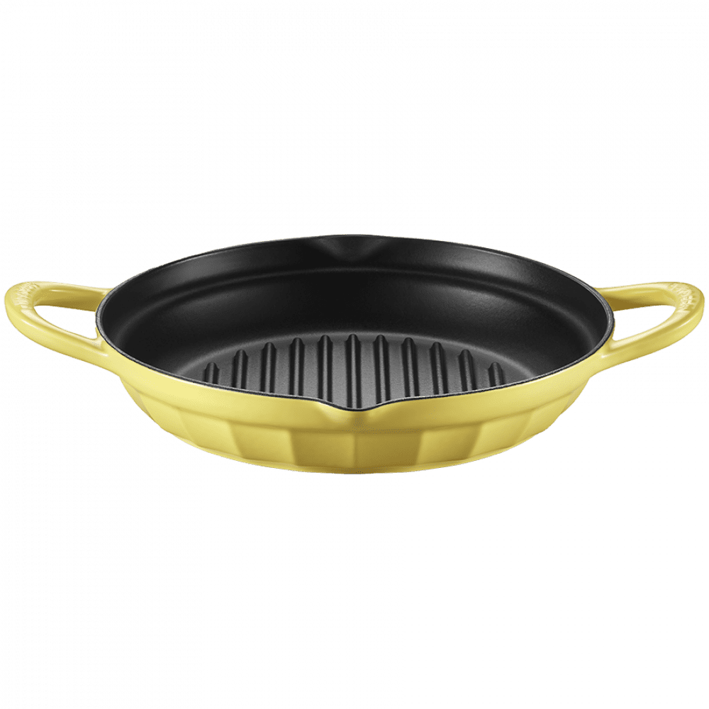 BUYDEEM Enameled Cast Iron Grill Pan 26 cm, model CP553, color Mellow Yellow