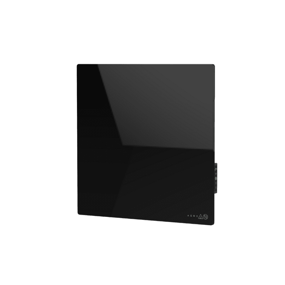 AENO Premium Eco Smart Quadro Wall Heater, 500W, 50x50 cm., Tempered glass, Infrared+convection heating type, LED display Plug type: Europe (E/F type), BLACK, , Made in Poland