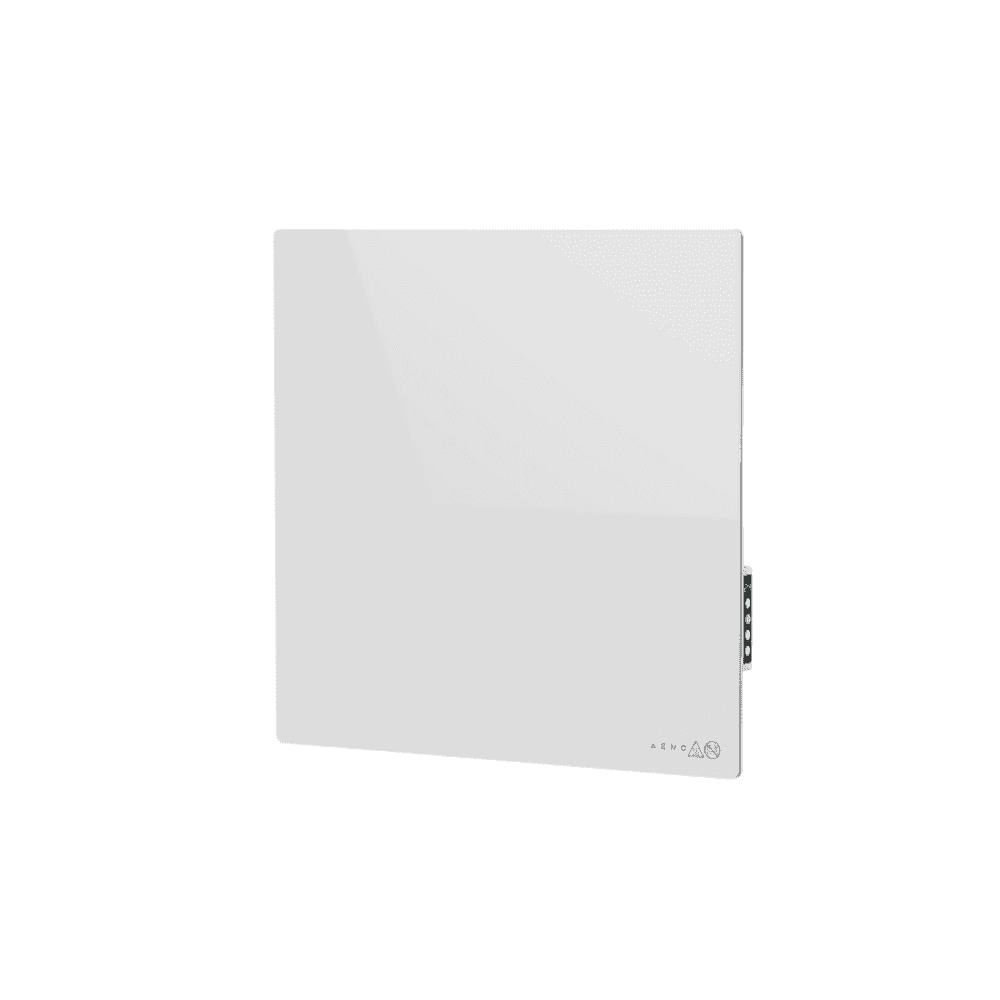AENO Premium Eco Smart Quadro Wall Heater, 500W, 50x50 cm., Tempered glass, Infrared+convection heating type, LED display Plug type: Europe (E/F type), WHITE, Made in Poland