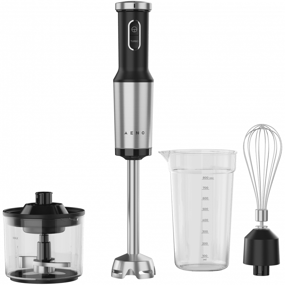 Hand Blender, 1200W in CB, Black, Tiger Teeth Cutter, Whisk, Food Processor, Cup