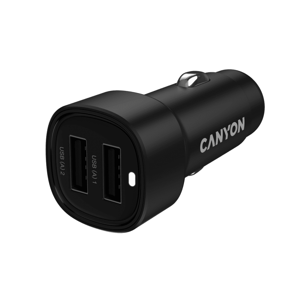 CANYON car charger OnDrive 24  24W 2xUSB-A Black