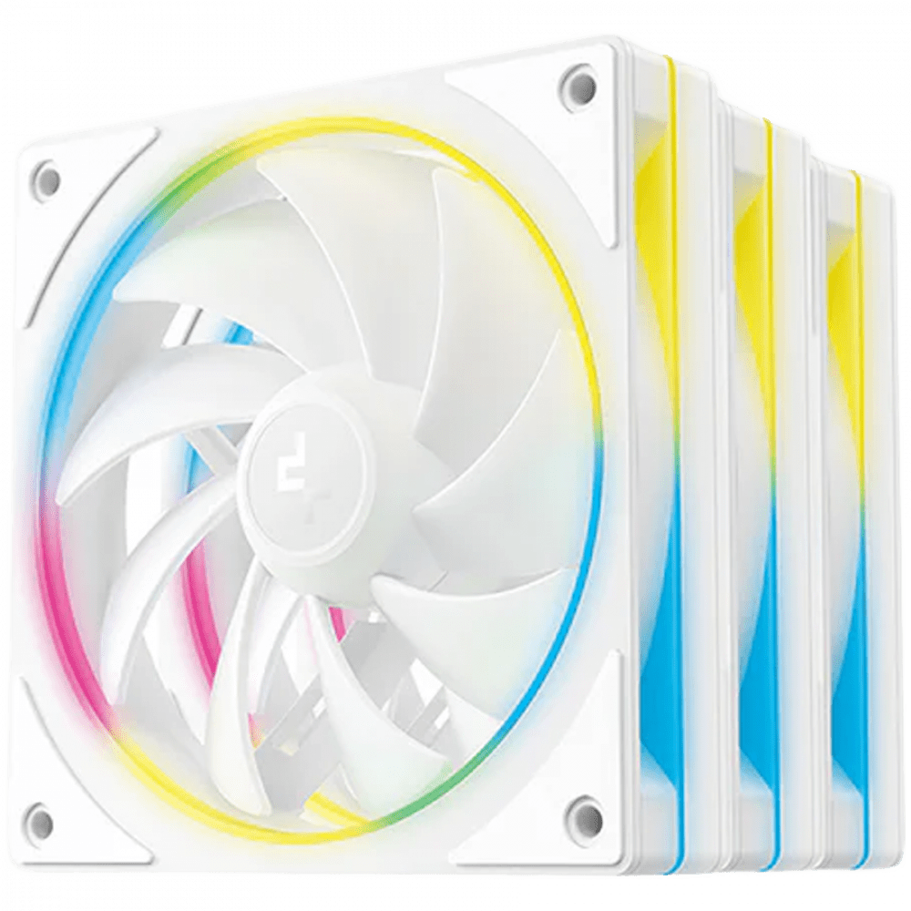DeepCool FL12 SE 3IN1 WH, 3x120mm ARGB Fans, 8-pin Cable, PWM, Fluid Dynamic Bearing, PBT, 3 pack, ARGB Halo, White, R-FL12SE-WHAPN3-G, 3Y