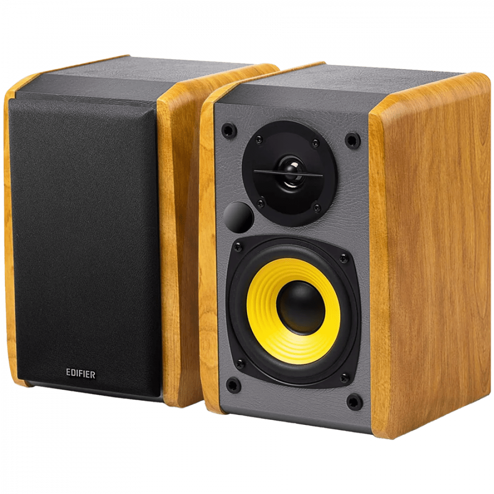 Edifier R1010BT Bookshelf Speakers, Bluetooth V5.1, Dual RCA Inputs, 4-inch Mid-Bass Drivers 0.5-inch Tweeters, 24 W RMS, Brown