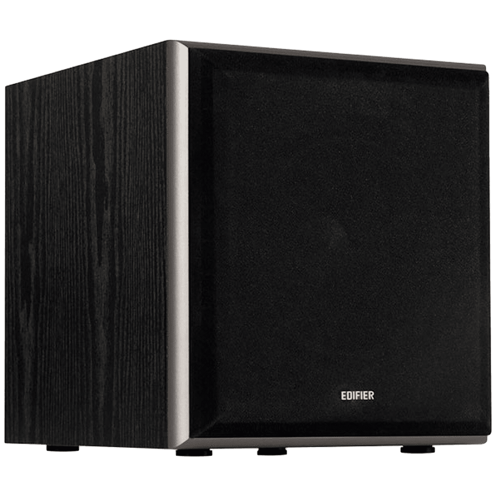 Edifier T5 Powered Subwoofer, 8" front-firing long-throw woofer, 70W RMS, low frequencies down to 38Hz, MDF cabinet with wood grain vinyl