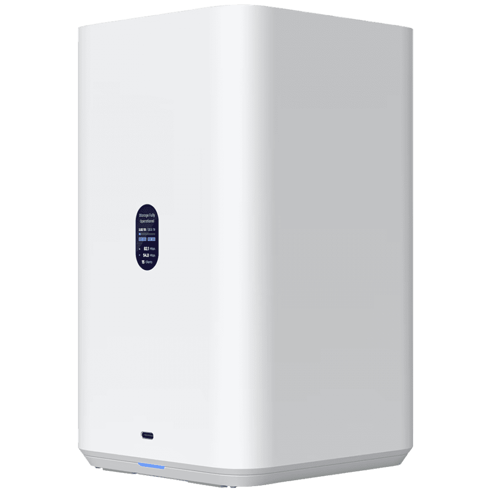 Ubiquiti UniFi  UNAS-2-W-EU Network Attached Storage with (2) 3.5inch HDD bays, 2.5 GbE networking, USB-C connectivity, and an included PoE++ adapter, all in a compact footprint