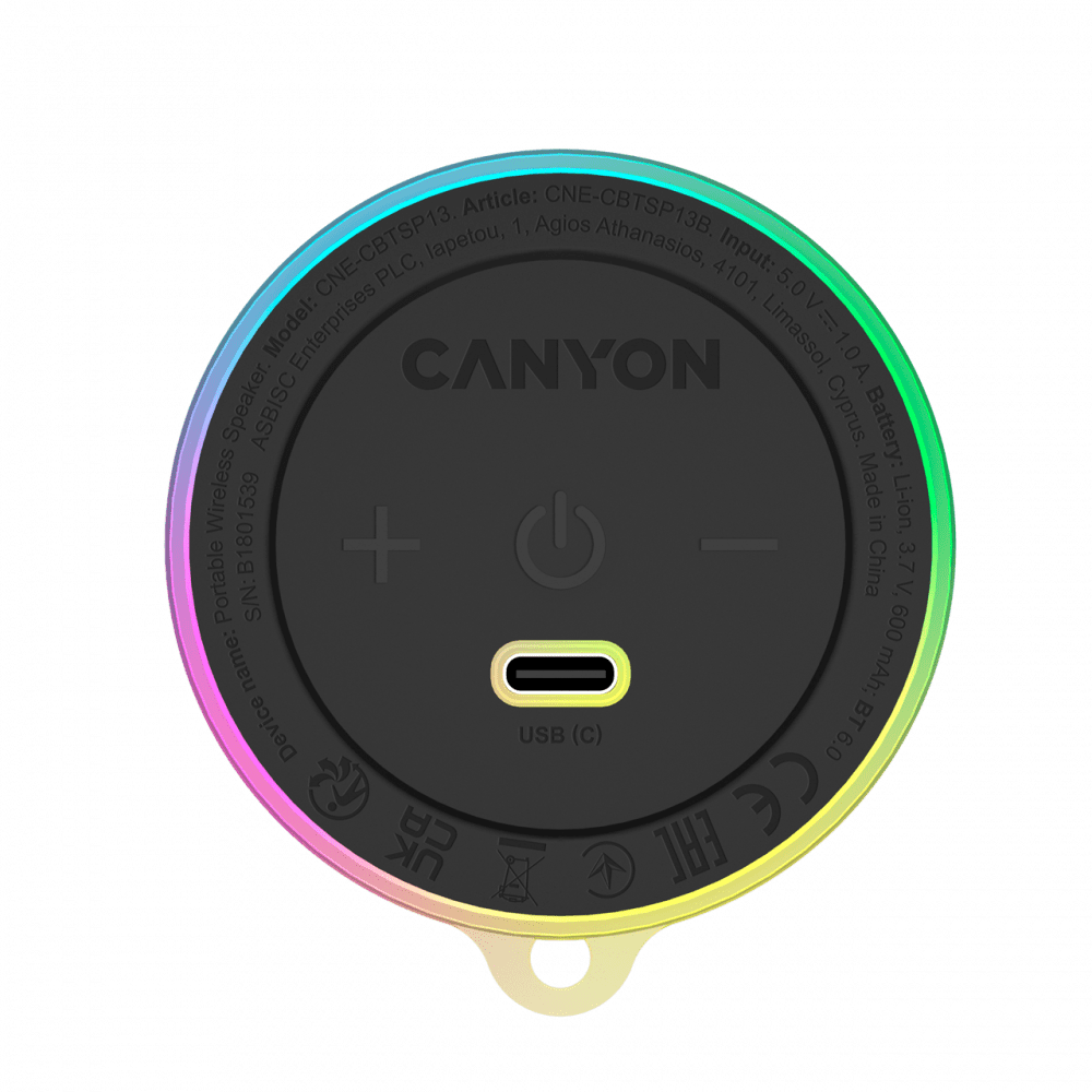 CANYON Magnetic BT speaker OnMove 13 5W Black