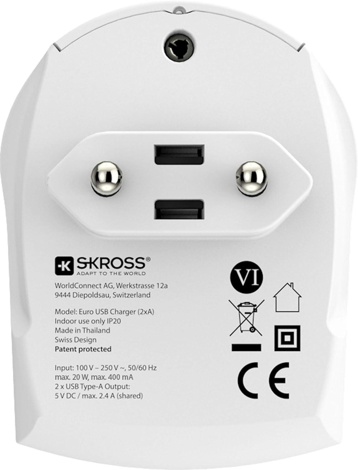 Адаптер-зарядно SKROSS Euro USB Charger 1.302421, 2 x USB-A, 2.4A - Image 4