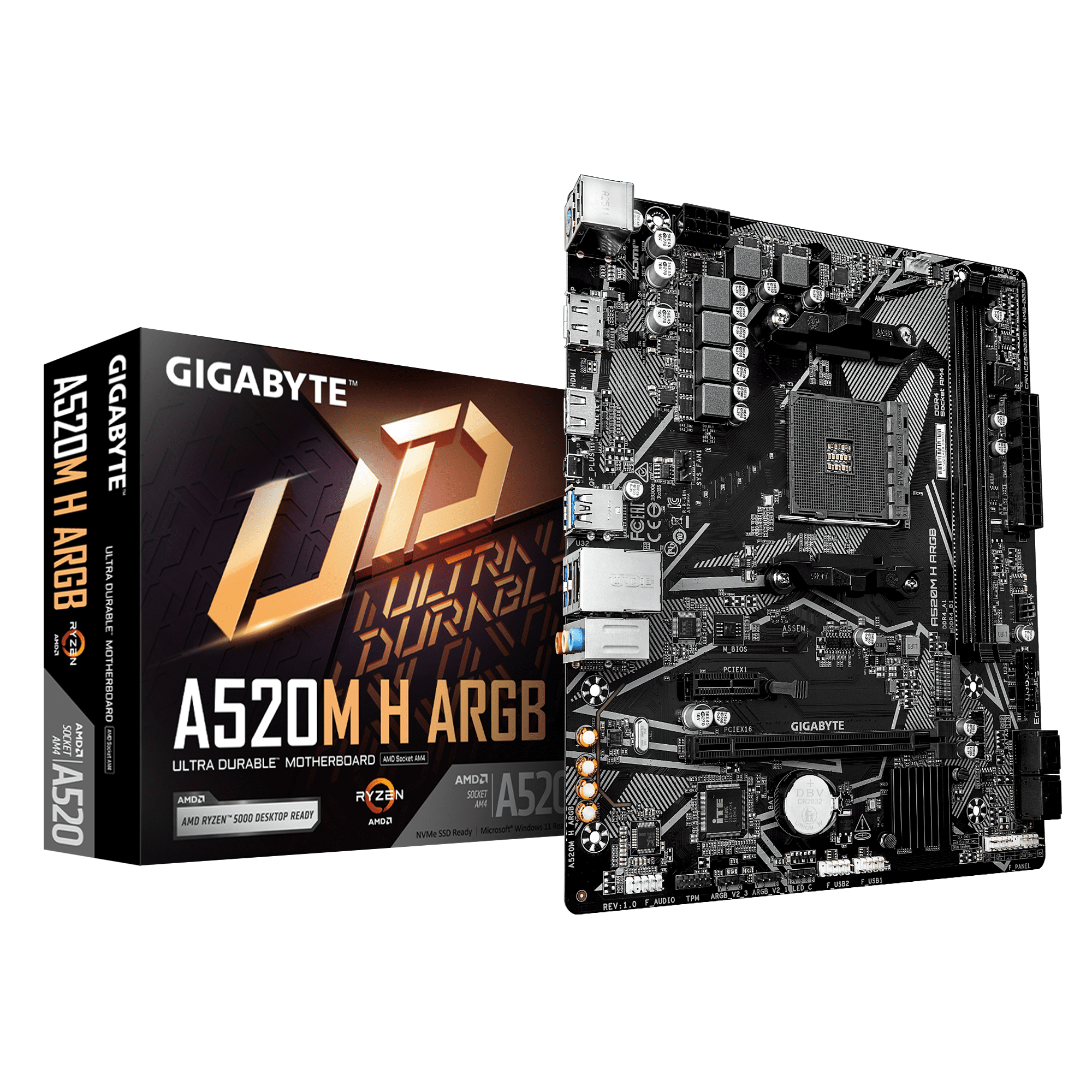 Дънна платка GIGABYTE A520M H ARGB, Socket AM4 - Image 4