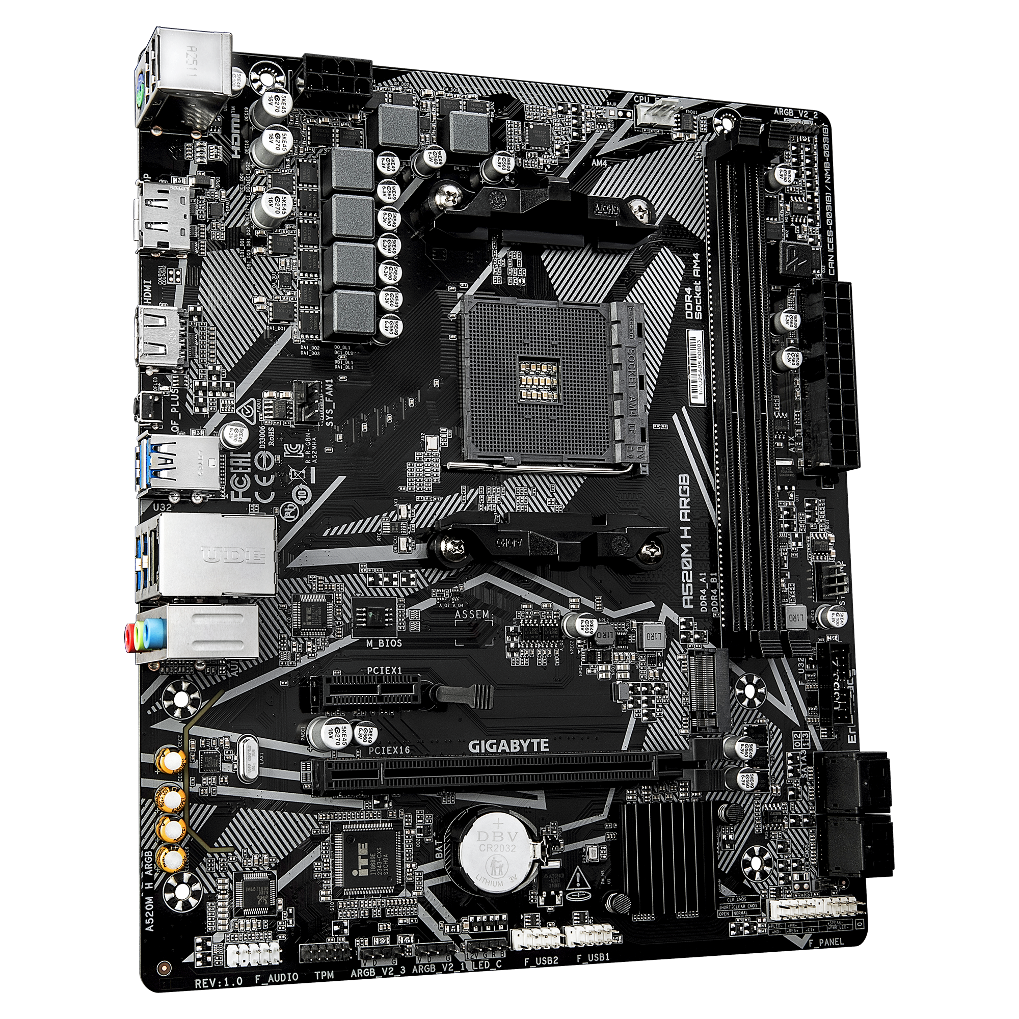 Дънна платка GIGABYTE A520M H ARGB, Socket AM4 - Image 2