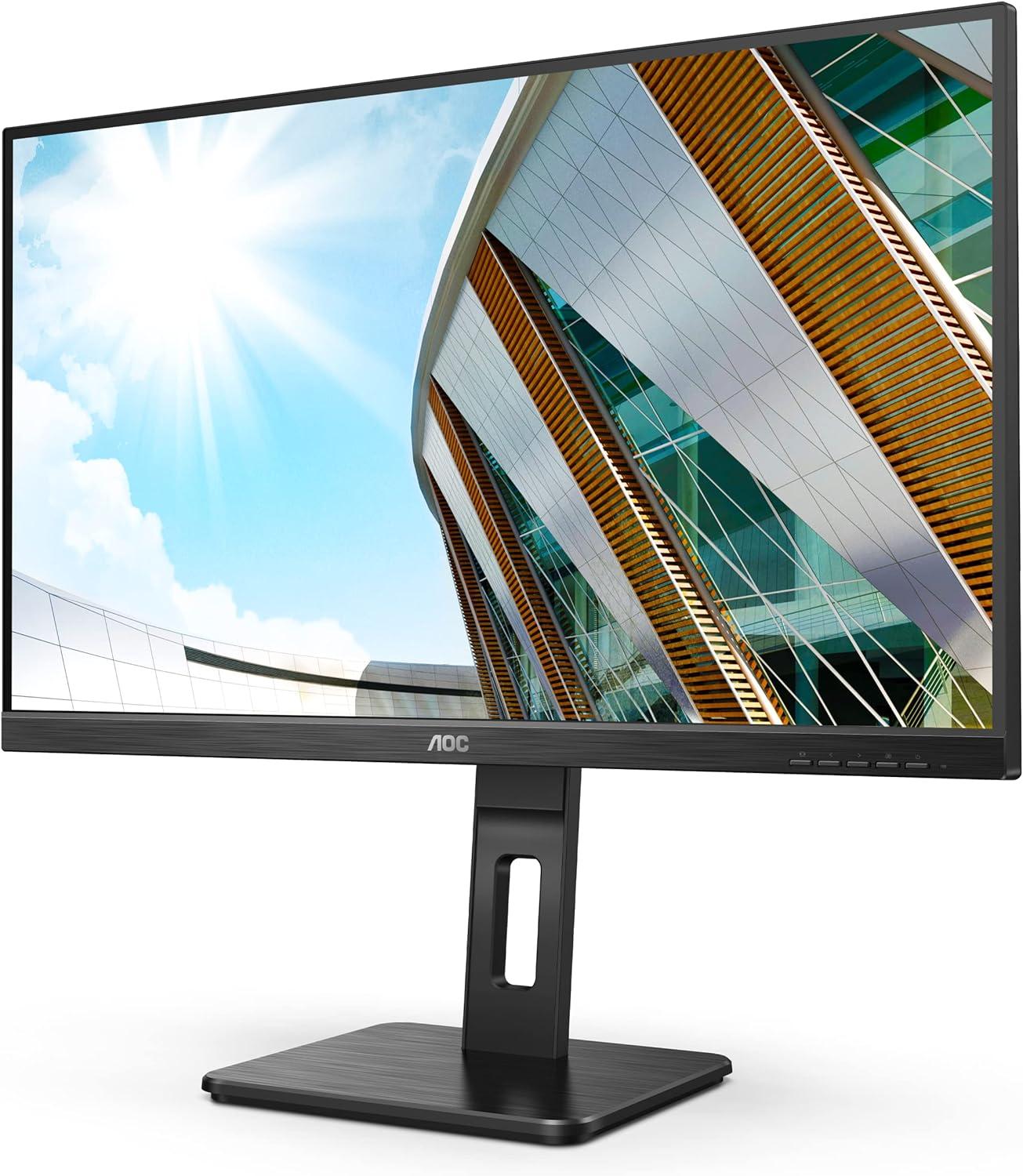 Монитор AOC 27P2Q, 27" IPS, WLED,1920x1080, 100Hz, 250cd/m2 VGA, DP, HDMI, USB SPEAKERS, Hub