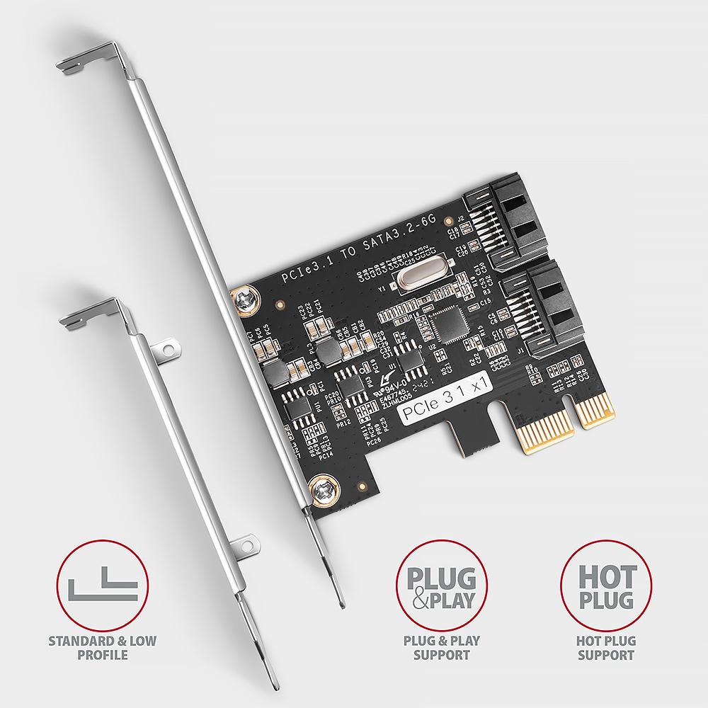 Контролер ESTILLO AXAGON PCES-SJ2, PCI-ex, За 2 бр. вътрешни SATA 6G порта - Image 3