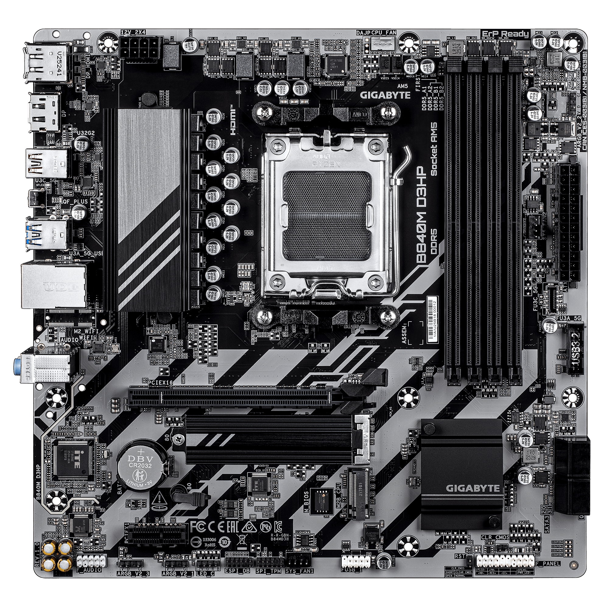 Дънна платка GIGABYTE B840M D3HP socket AM5