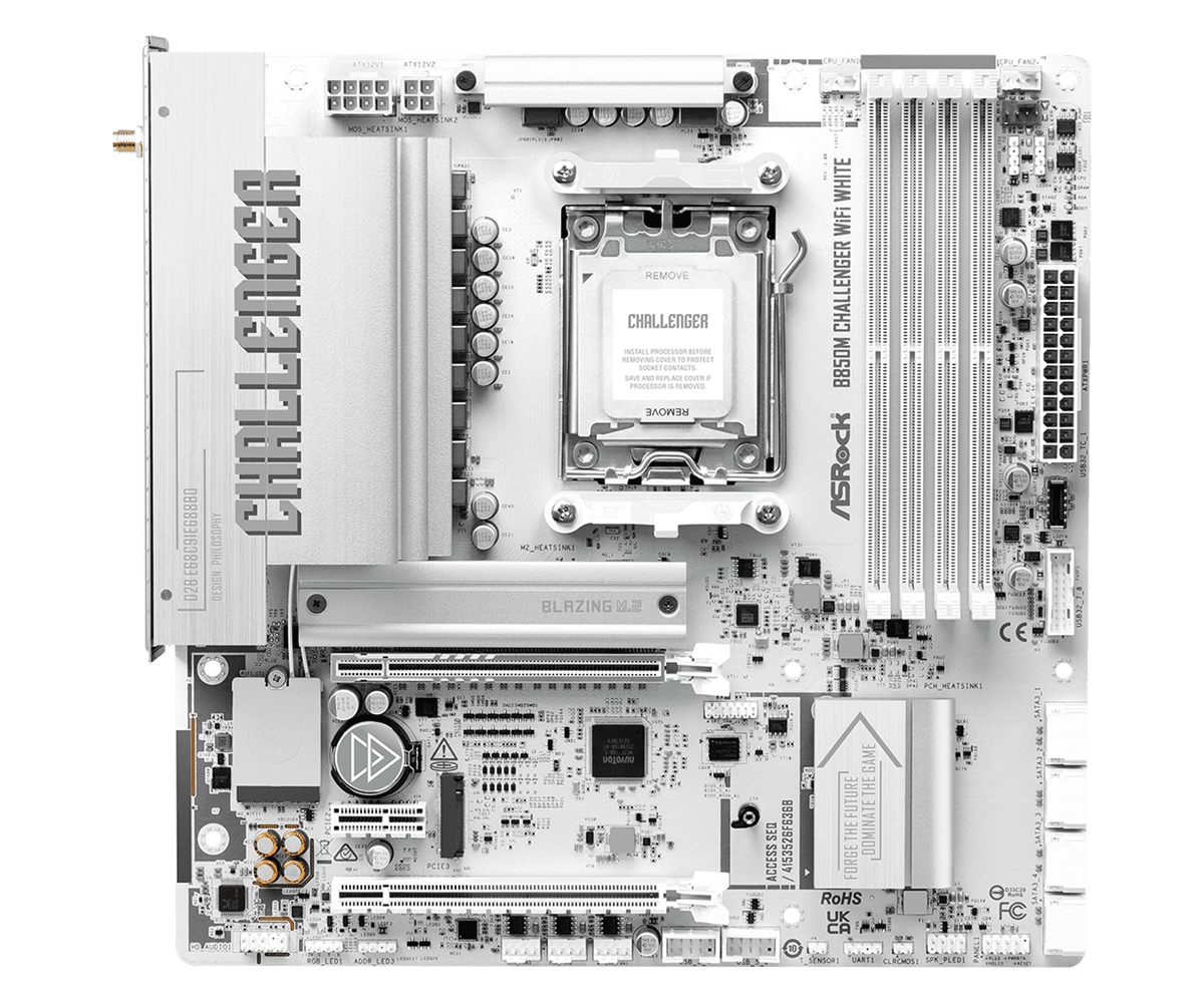 Дънна платка ASRock B850M CHALLENGER WIFI WHITE socket AM5