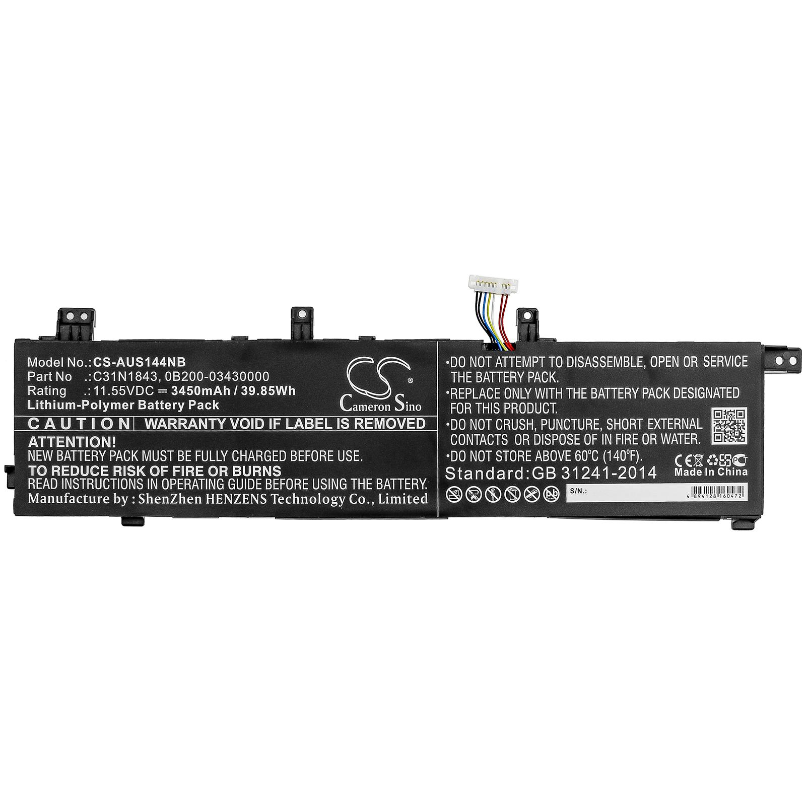 Батерия за лаптоп ASUS IVOBOOK S14 S432FA-EB017T, VivoBook S15 S532FA-BN022T C31N1843 LiPo 11.55V 3450 mAh CAMERON SINO
