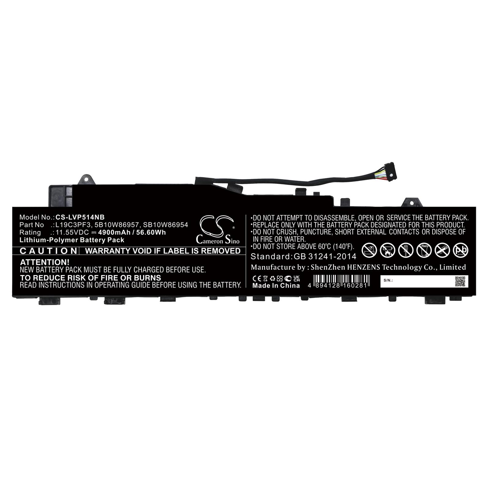 Батерия за лаптоп LENOVO IdeaPad 5 14 L19C3PF3 LiPo 11.55V 4900mAh CAMERON SINO
