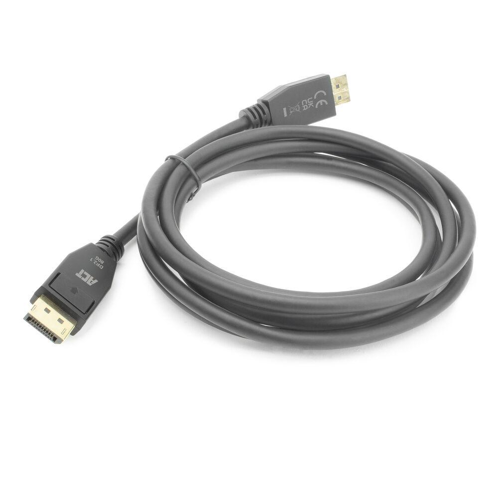 ACT Кабел Display port 2.1 мъжко - HDMI-A мъжко, 3м, черен, булк опаковка - Image 3