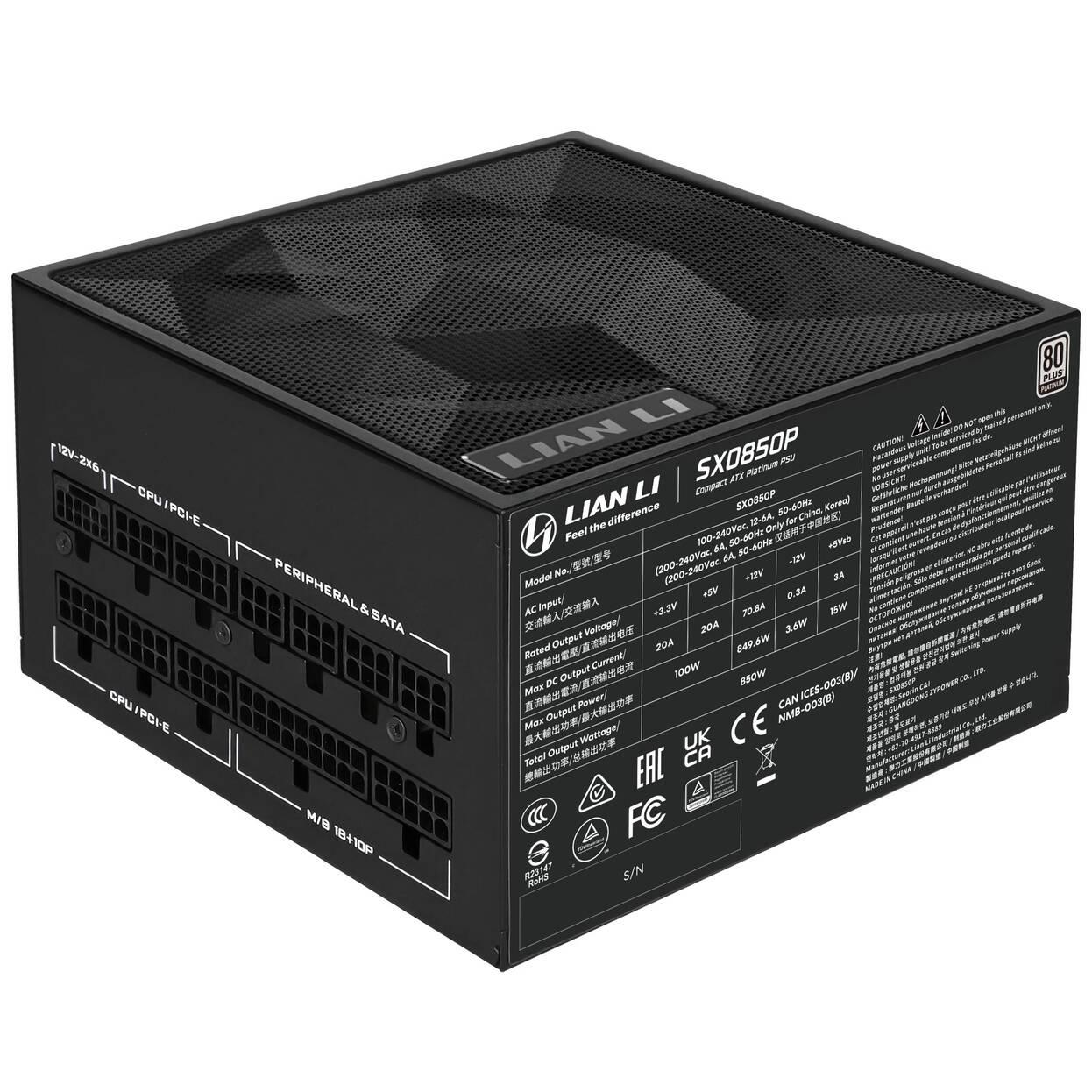 Захранващ блок Lian Li SX850P Black 850W 80+ Platinum PCIe 5.1, ATX 3.1 - Image 3