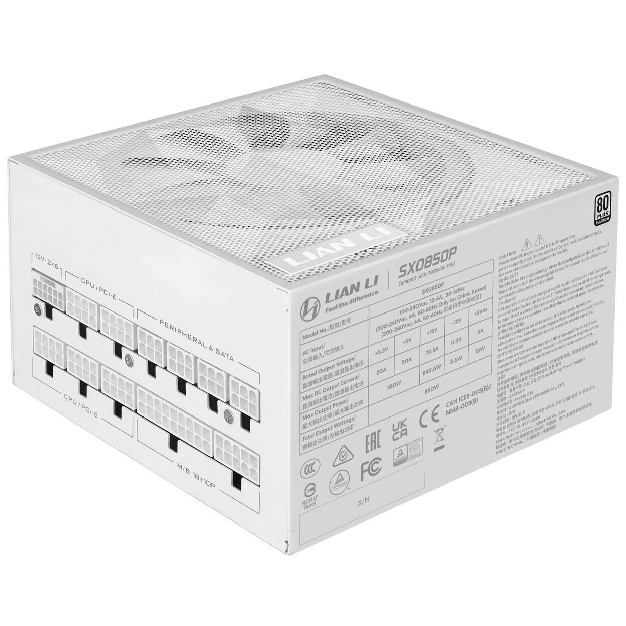 Захранващ блок Lian Li SX850P White 850W 80+ Platinum PCIe 5.1, ATX 3.1 - Image 3