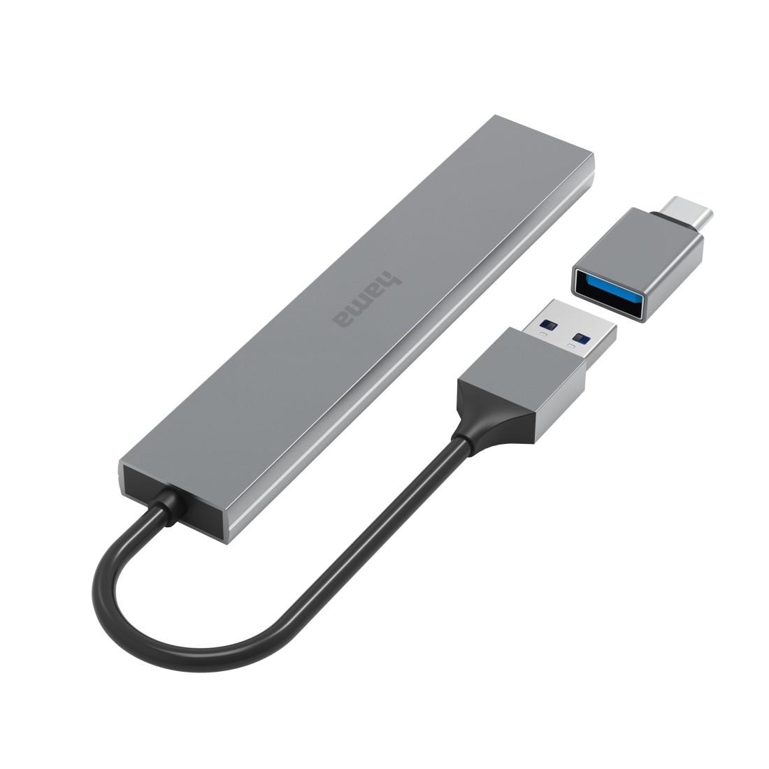 HAMA USB хъб, 4 порта, USB 3.2 Gen 1, 5 Gbit/s, ултратънък, вкл. USB-C адаптер - Image 10