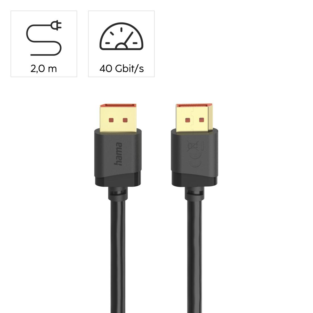 HAMA Кабел DisplayPort, DP 2.1, Ultra-HD 8K, 40 Gbit/s, 2 м - Image 12