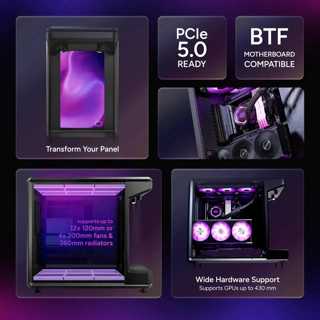 Кутия Cooler Master MasterFrame 360 Stage LCD - Image 7