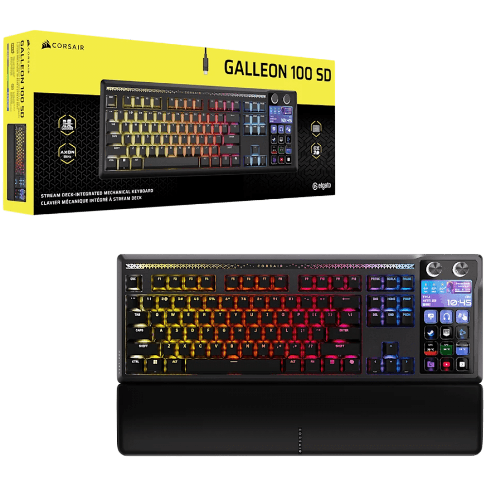 CORSAIR GALLEON 100 SD RGB Mechanical Gaming Keyboard, Backlit RGB LED, CORSAIR MLX Pulse, Black, Black PBT Keycaps