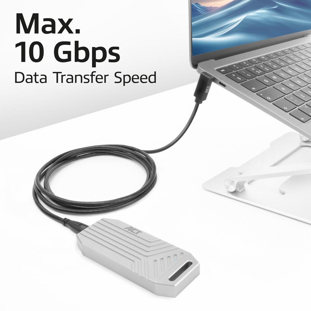 ACT Кабел USB-C - USB-C, 10Gbps, 60W, 0.5 м, конектори - 1x прав и 1x на 90° up/down angled - Image 6