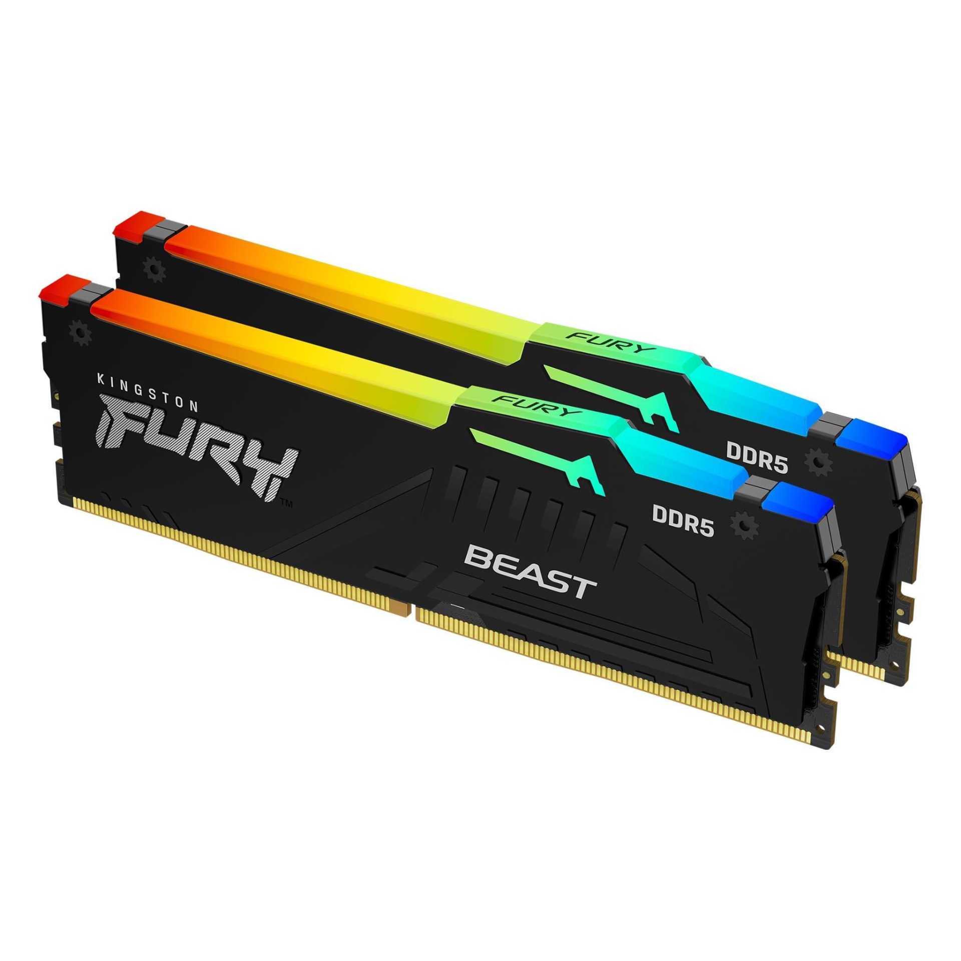 Памет Kingston FURY Beast RGB Black 32GB (2x16GB) DDR5 5600MHz CL40 - Intel XMP - Image 2