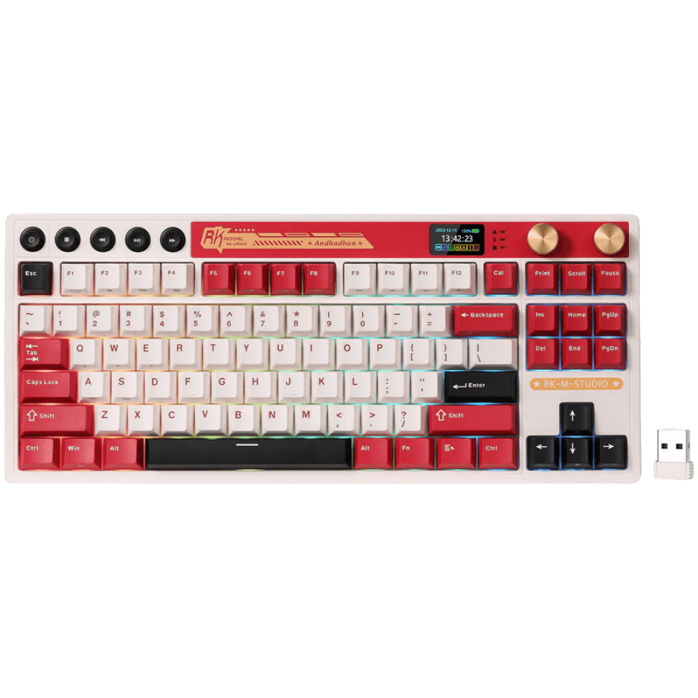 ROYAL KLUDGE RK M87 Famicom Gaming Keyboard Cream switch