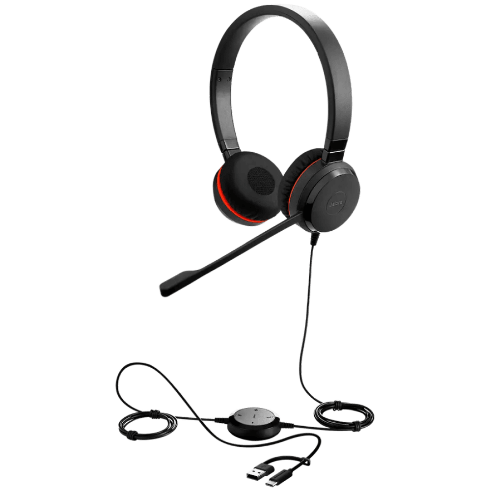 JABRA Evolve 20 SE, Stereo MS, USB C/A adapter, Leather