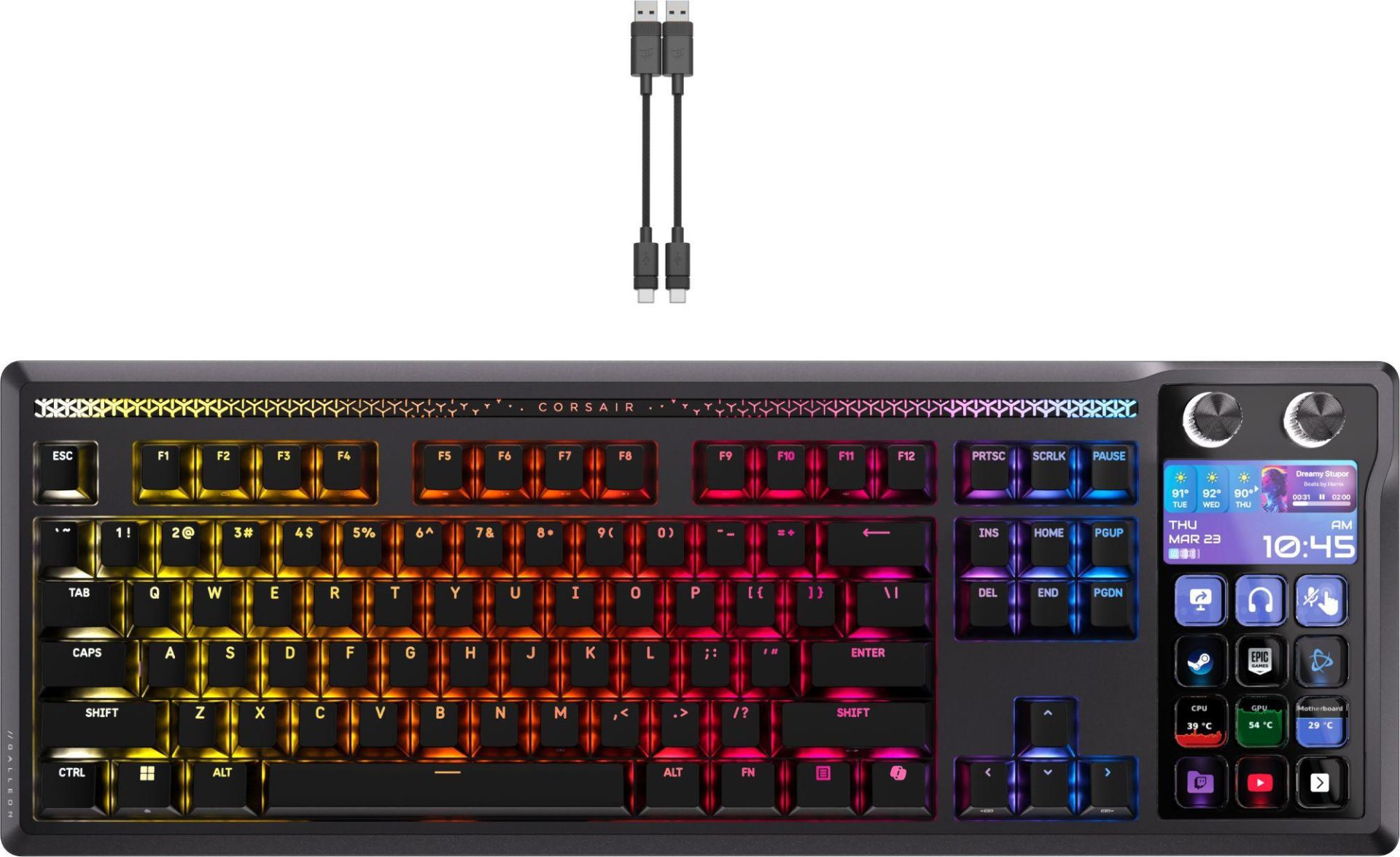 Геймърска механична клавиатура CORSAIR GALLEON 100 SD CRS MLX Pulse Switch - Black - Image 2
