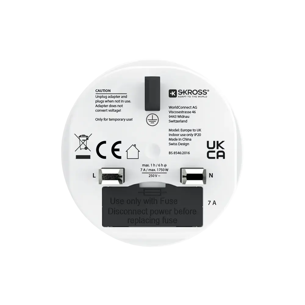 Skross адаптер 220V EU към UK - Image 2
