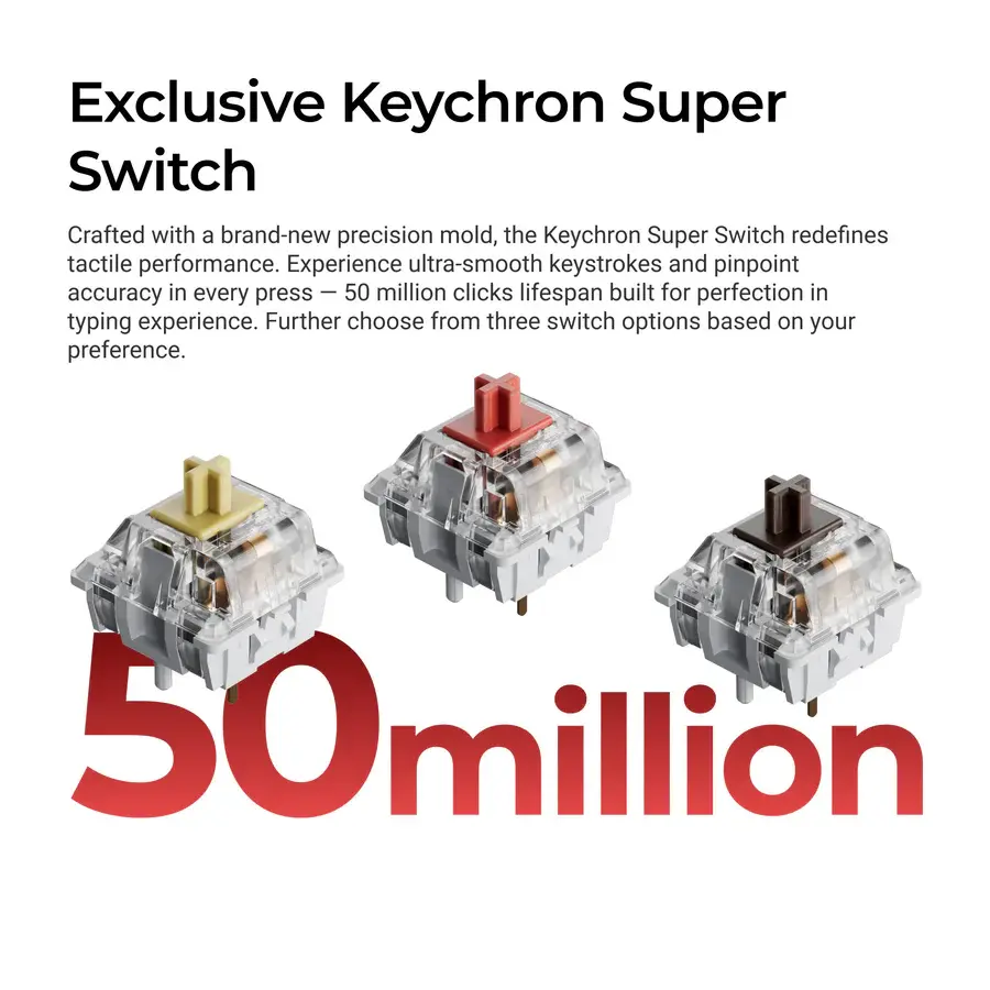 Геймърска Механична клавиатура Keychron C3 Pro 8K QMK - Super Red Switch, Hot-Swappable, RGB - Image 3