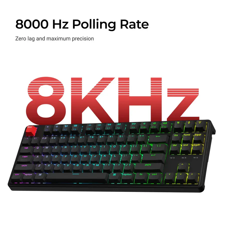 Геймърска Механична клавиатура Keychron C3 Pro 8K QMK - Super Red Switch, Hot-Swappable, RGB - Image 2