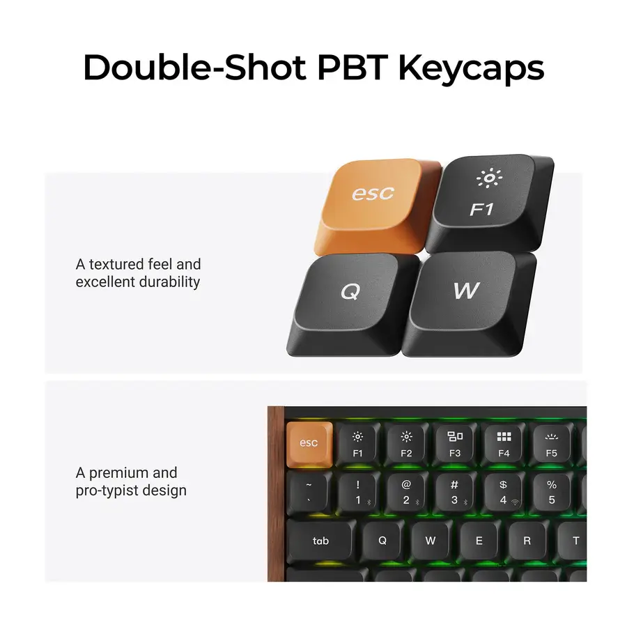 Безжчина механична клавиатура Keychron K3 MAX SE Black QMK/VIA - Milk POM Red Switch - Image 3