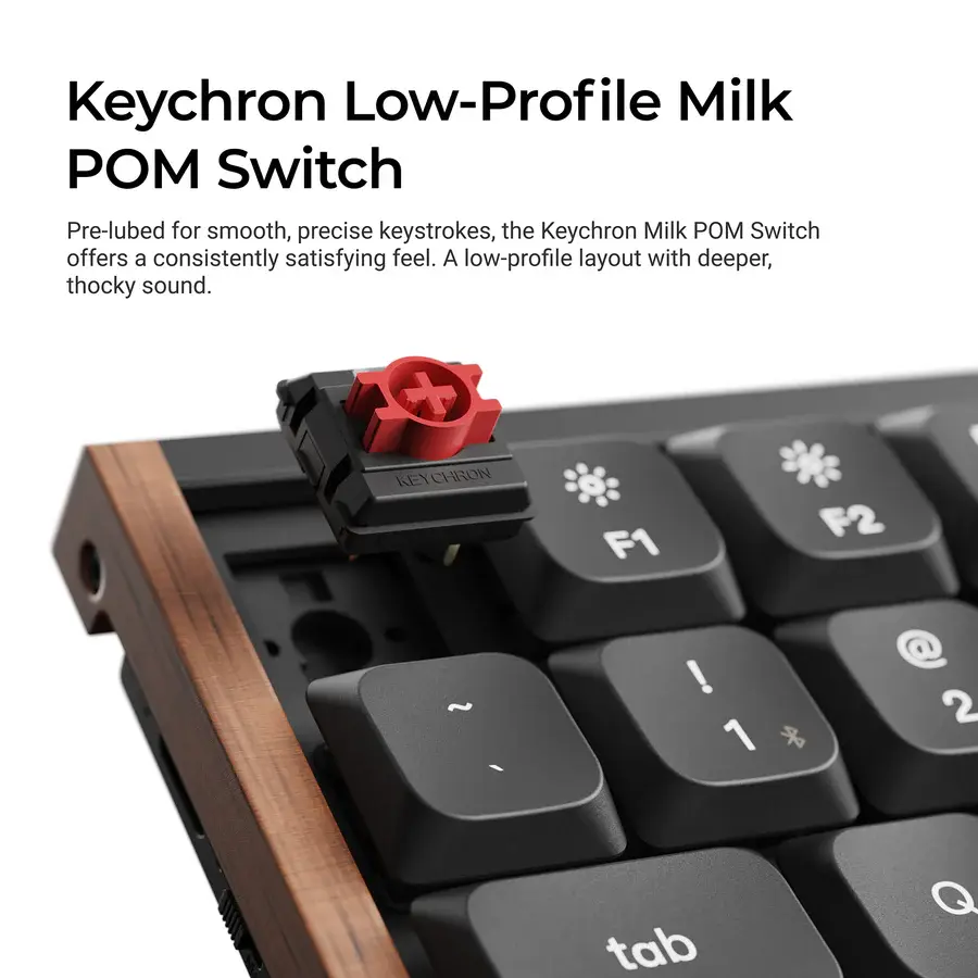 Безжчина механична клавиатура Keychron K3 MAX SE Black QMK/VIA - Milk POM Red Switch - Image 4