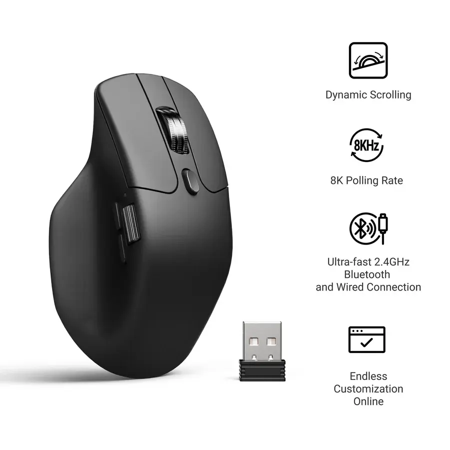 Безжична мишка Keychron M6S-A23 8000Hz - Black - Image 2