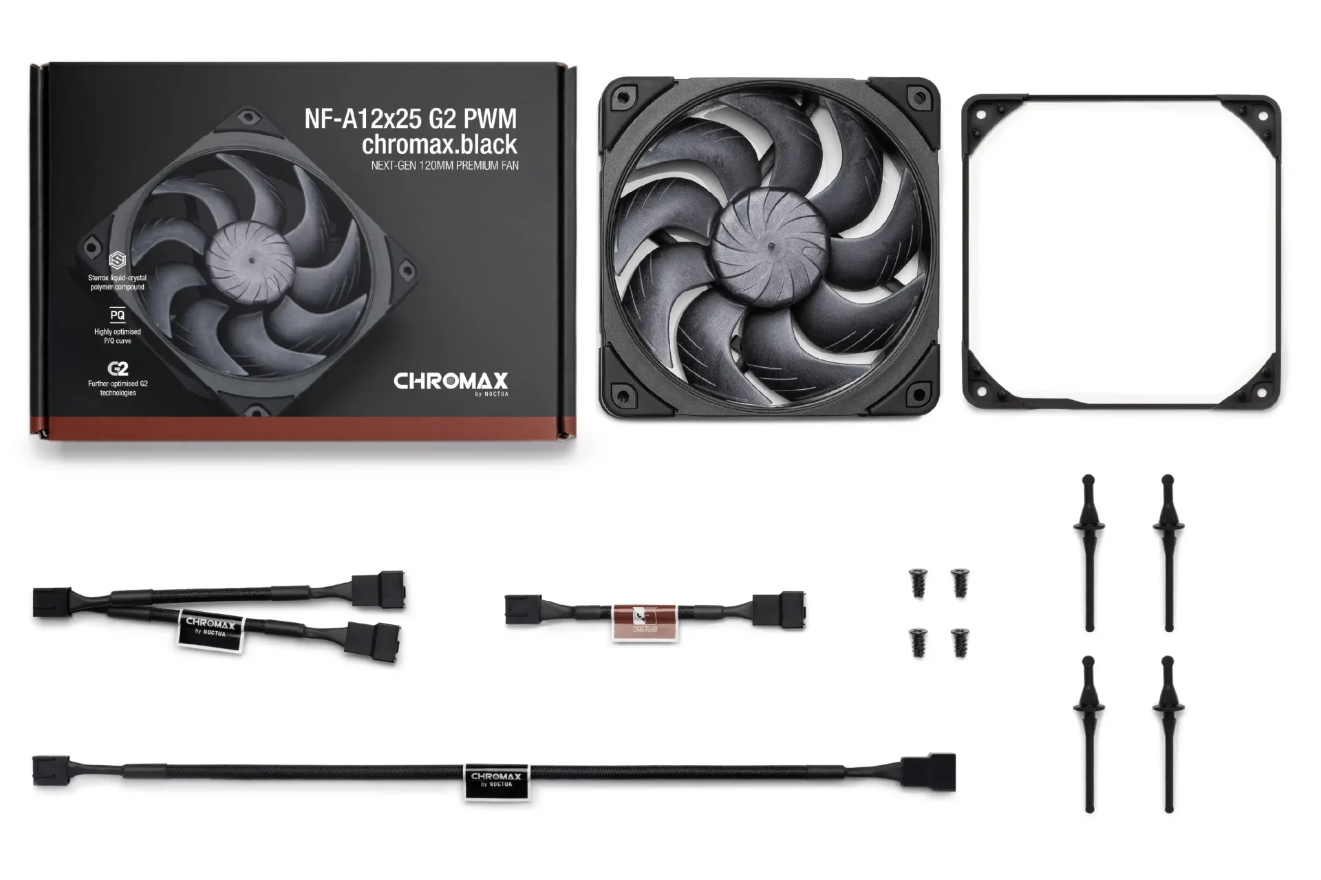 Вентилатор Noctua NF-A12x25 G2 PWM chromax.black, 120mm - Image 4