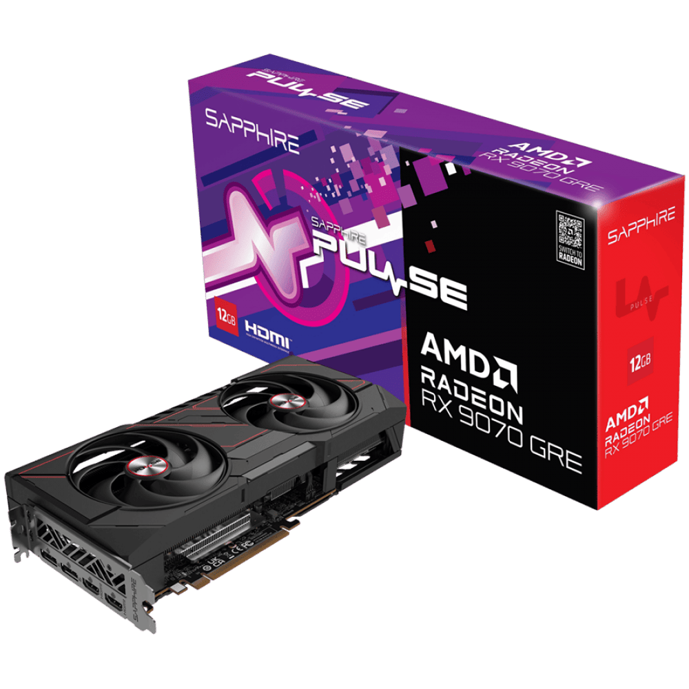 SAPPHIRE PULSE AMD RADEON RX 9070 GRE GAMING OC 12GB DUAL HDMI / DUAL DP